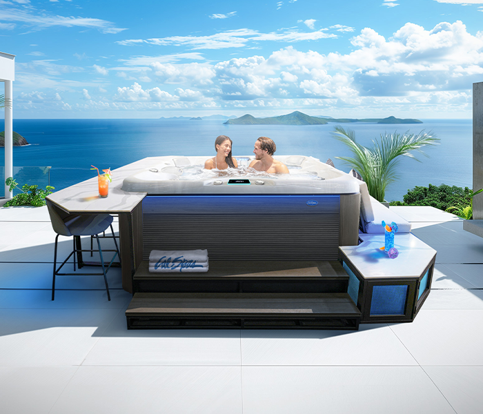 Calspas hot tub being used in a family setting - Eauclaire